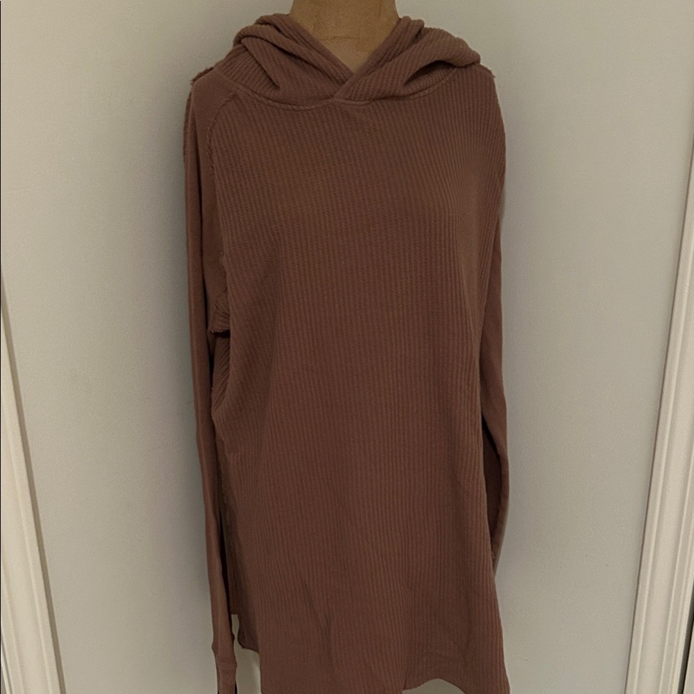 We The Free Cozy Brown Hooded Sweater
